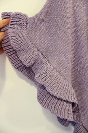 樂顏家 木耳荷葉褶皺金絲混針織套頭毛衣 優雅與時尚的完美融合